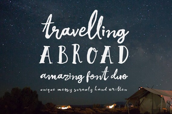 Calligraphy Font, Duo, Modern Calligraphy, Digital Fonts, Wedding Font, Invitation Font, Script Font, Digital Download, Travelling Abroad