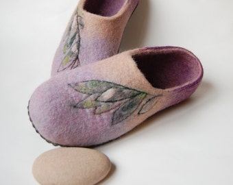 Womens slippers Butterfly wings slippers felted slippers