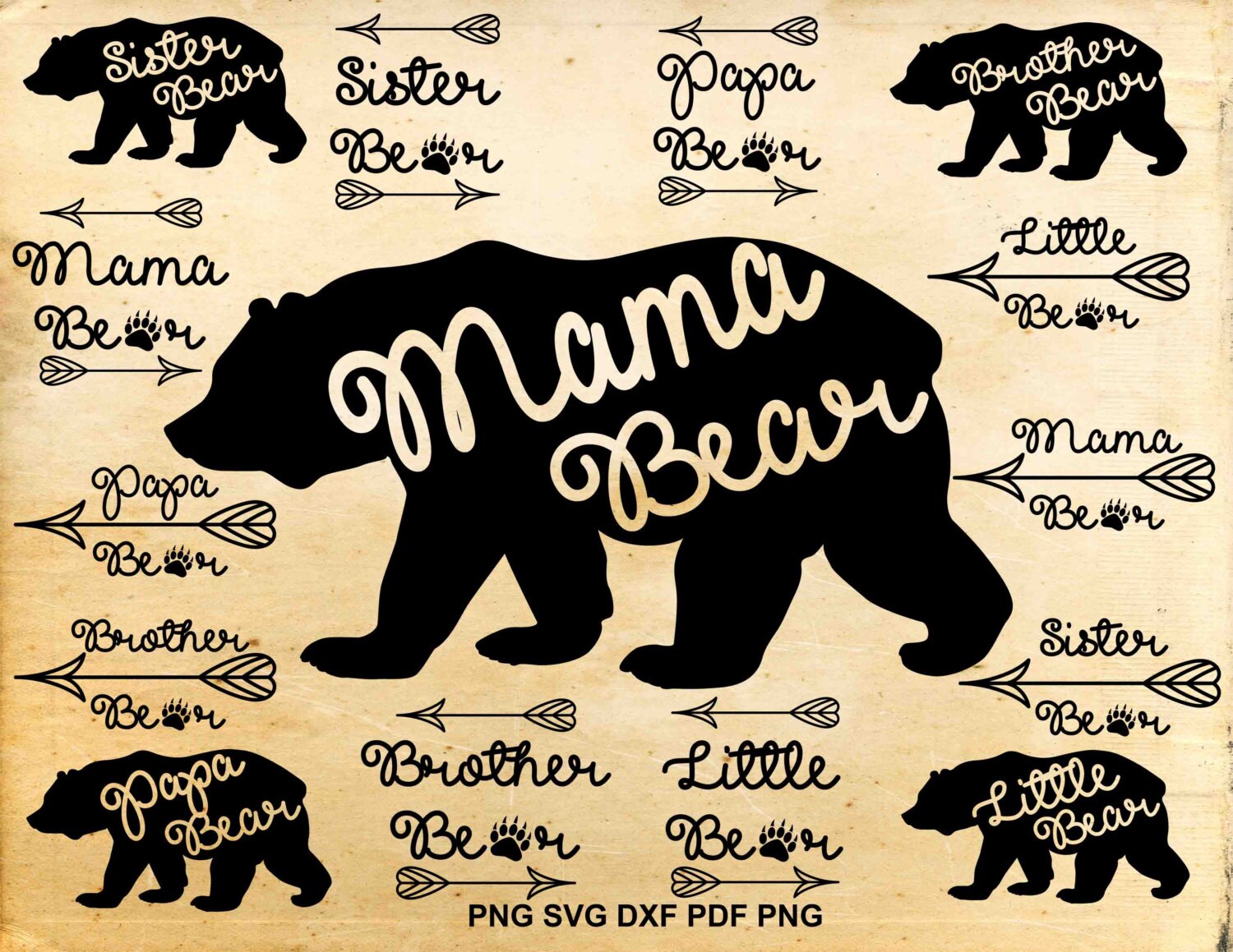 Download Mama bear svg file Mama bear dxf Papa bear Little bear