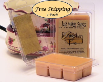 Pumpkin Pie Scented Wax Melts - 2 Pack with FREE SHIPPING - Scented Soy Wax Cubes - Compare to Scentsy® Bars