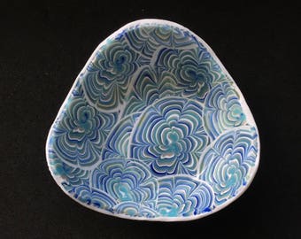 Ring dish, ring bowl, polymer clay trinket tray, ring holder