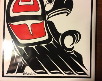 Jody Wilson ceramic tile trivet, Eagle