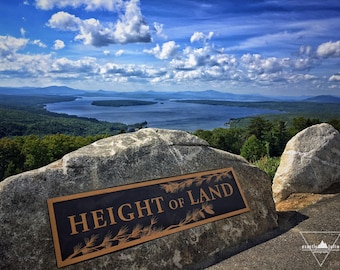 Height of Land sign - Rangeley, Maine - Photography