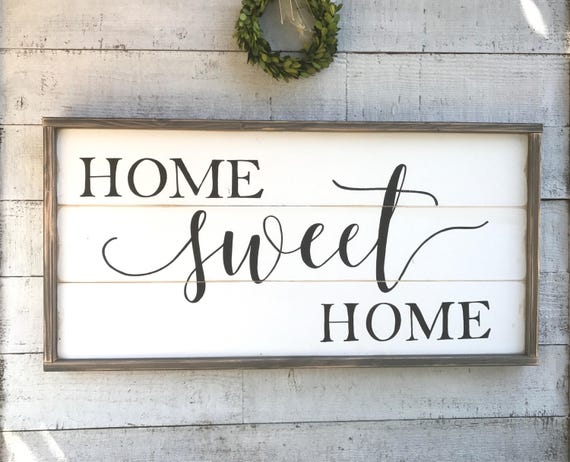 Home Sweet Home framed shiplap sign