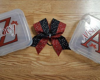 Cheer bow box - Bow box storage - Cheer Bow travel case - cheer bow protection - Cheer Competition box Holder