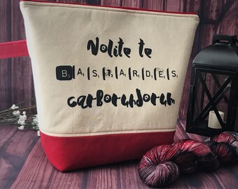 Large Project Bag, Knitting Bag, Sweater Project Bag, Zippered Project Bag, Yarn Bag - Inspired by The Handmaid's Tale Adventure Project Bag