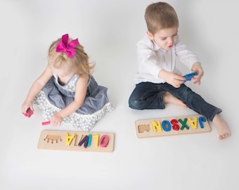 Train Toddler Name Puzzle with Train - up to 9 letters