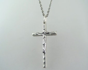 Textured Crucifix Necklace
