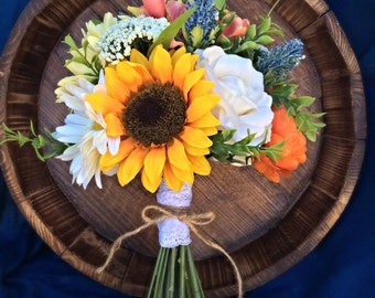 Summer Country Wildflower Bridal Bouquet