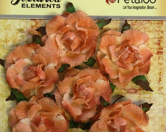 Petaloo Textured Elements Garden Canvas Rosettes Peach
