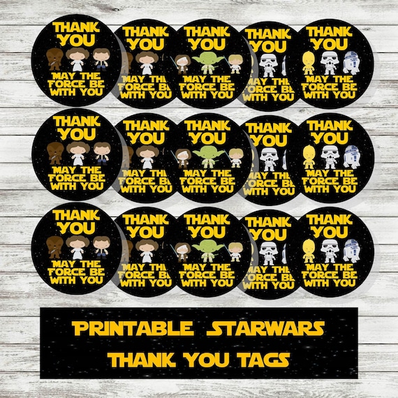 star wars thank you favor tags printable download custom