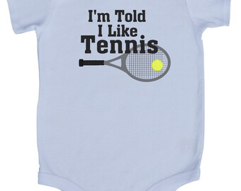 I'm Told I Like Tennis Graphic Baby Bodysuit