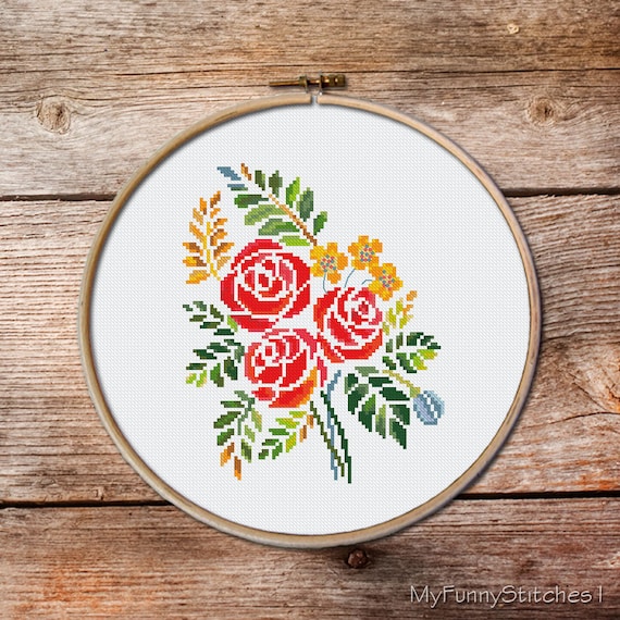 bouquet of flowers cross stitch pattern Cross Stitch Pattern