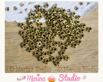 20 pearls gold plated / antique gold pearls 4mm spacer fleurr