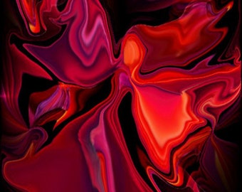 Energy Art Angel, Chakra Abstract Art, Wall Decor, Red Print