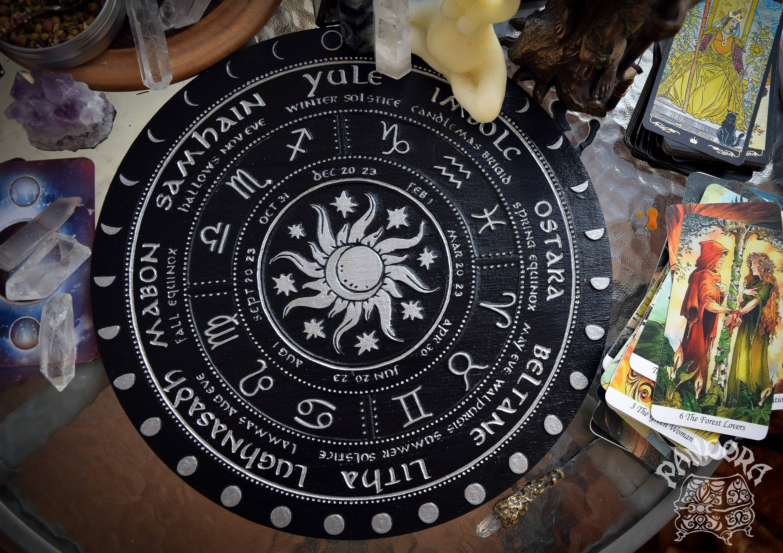 Wheel of the Year Silver Sun and Moon