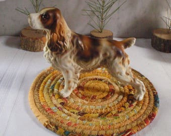 Bohemian Coiled Gold Hot Pad, Trivet, Table Mat - Small Round - Handmade by Me
