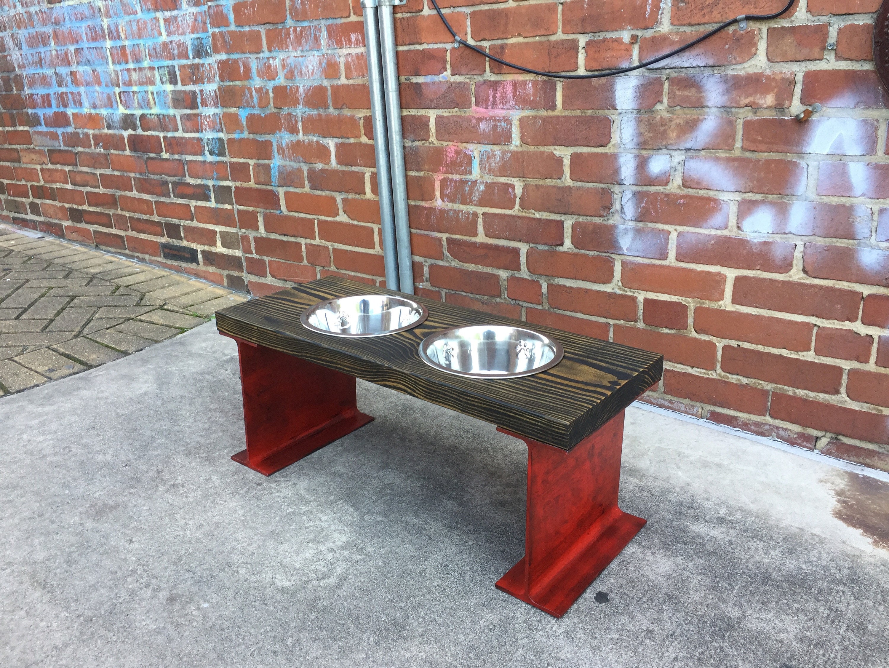 Dog Feeder Dog Furniture Raise Dog Feeder Industrial Chic