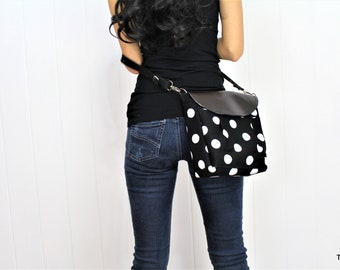 SALE - Cute camera bag with canvas adjustable strap / Padded crossbody camera bag for woman / Made by hands in USA