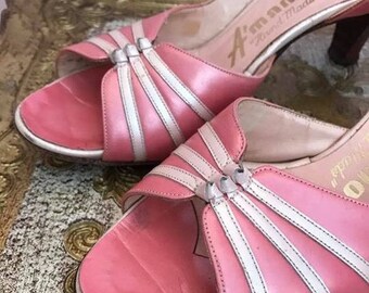 1950s/1960s pink high heels / sandals