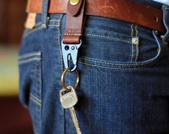 PERSONALIZED Groomsmen Gifts Leather Keychain Key Fob Ring Keyring belt clip keychain Graduation Gift Wedding Party gifts - The Henry