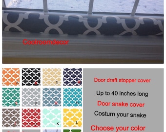 DOOR Draft blocker- door snake- Draft dodger- SNAKE COVER, Door draft excluder-Breezer Blocker-up to 40 inches long, -Draft Stopper cover