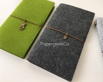 SALE 30% off Refillable Felt Journal Midori Traveler's Notebook