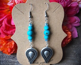 Acai Seed Earrings, Acai Earrings, Cowgirl Jewelry, Country Jewelry, Western Earrings, Boho Earrings, Turqouise Earrings, Dangle Earrings