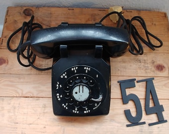 1950s Antique Western Electric Bell System Rotary Dial Telephone, Vintage Model 500 Phone, Black, Movie/Play Prop, Retro Phone