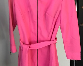 Vintage Mod hot pink dress