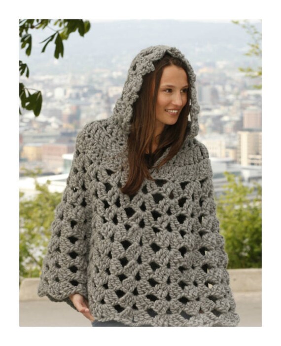 grey hooded poncho