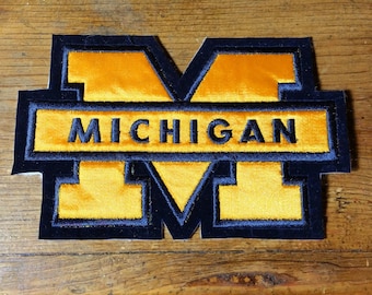 Vintage University of Michigan Wolverines Embroidered Patch 5 1/2'' X 3 1/2''