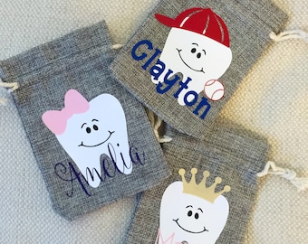 Custom Tooth Fairy Bag - Personalized Tooth Fairy Keepsake, Tooth Fairy Pouch, Tooth Fairy Sack, Tooth Fairy Bag, Gift For Kids
