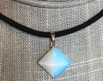 Moonstone faux suede choker