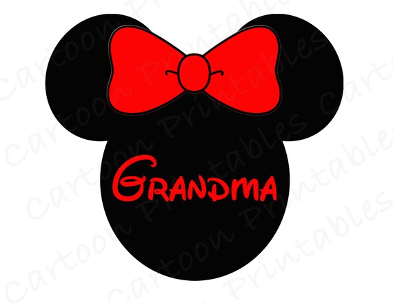 Download Minnie Mouse Grandma IMAGE Use as Printable Iron on Transfer