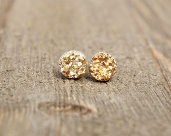 Druzy Earrings. Gold druzy earrings. Bridesmaids gift idea.