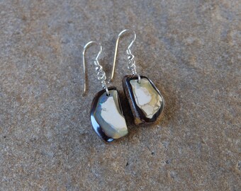 Unique Boulder Opal earrings - earthy, natural door ways - handmade in Australia by NaturesArtMelbourne