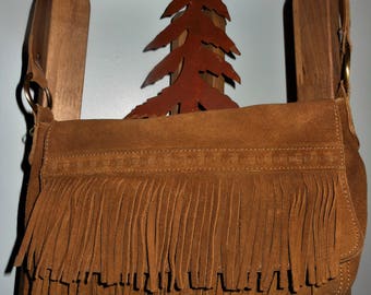 Vintage Fringed All Leather Purse, Guess