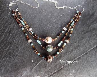 NES'spoon necklace Lampwork