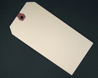 50 Manila Shipping Tags - 3 1/8" x 6 1/4" - Size #8 Manila Tag