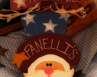 Americana Uncle Sam Patriotic Personalized Door Sign