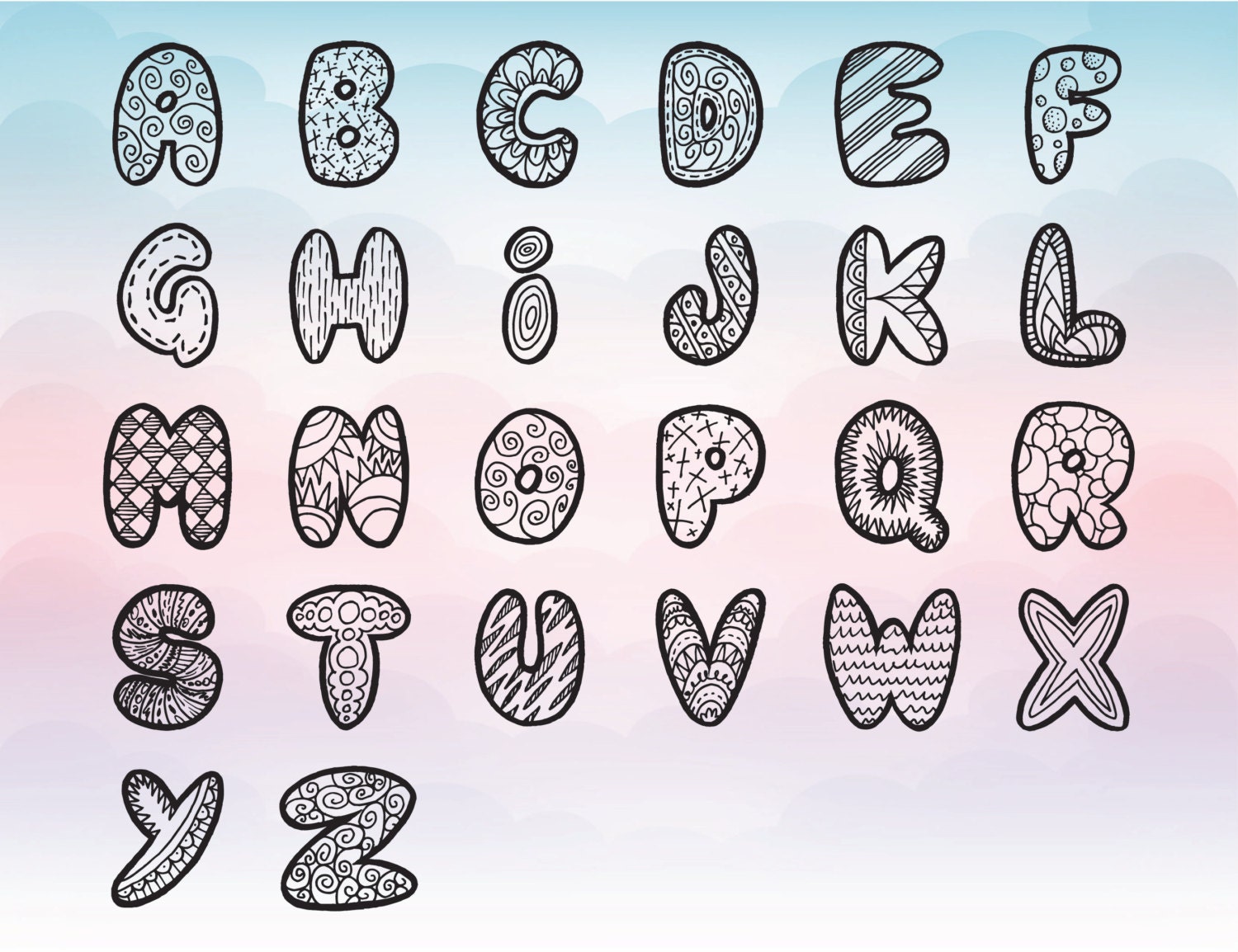 Download Filled Monogram Letter Fancy Letter Alphabet SVG Font