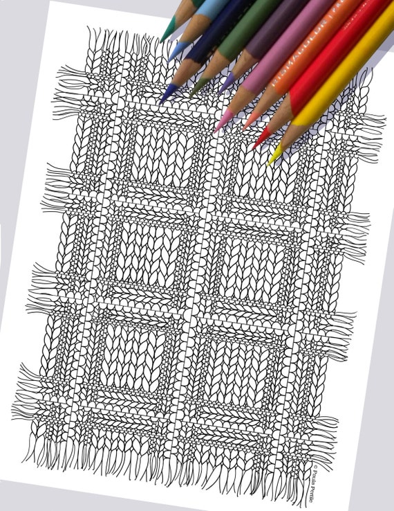 Download KNIT PLAID Coloring Page / Printable Coloring Page / Drawing