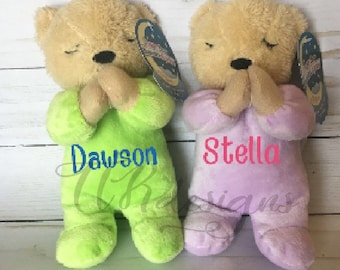 Personalized Prayer Bear, Talking Prayer Bear, Keepsake Bear, Baby Shower Gift, Personalized Baby gift,