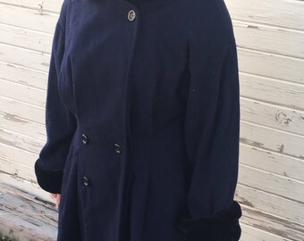 2040049 Dark Blue Wool Coat