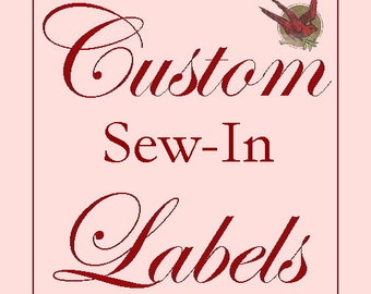 80 Custom Cotton SEW-IN Labels- Fabric Garment Tags with YOUR Logo