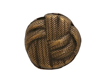 3 Tiny Flat Knot 3/8 inch ( 9 mm ) Small Metal Buttons Antique Brass Color