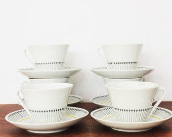 SALE Vintage Upsala Ekeby KP Karlskrona Sweden Tea Coffee Espresso Dessert 3 piece set,Scandinavian Design,Demitasse set,Espresso,Coffee,Tea