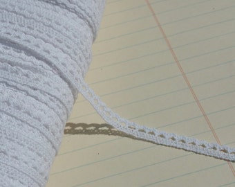 White Cluny Lace - Narrow Natural Crochet Torchon Cluny Trim - 1/4" Wide