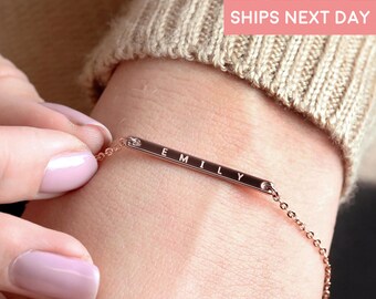 Personalized Jewelry Mother gift form Daughter Coordinate Bracelet Chain Link Bracelets Engraved Bracelet For Women Graduation Gift - 1BR